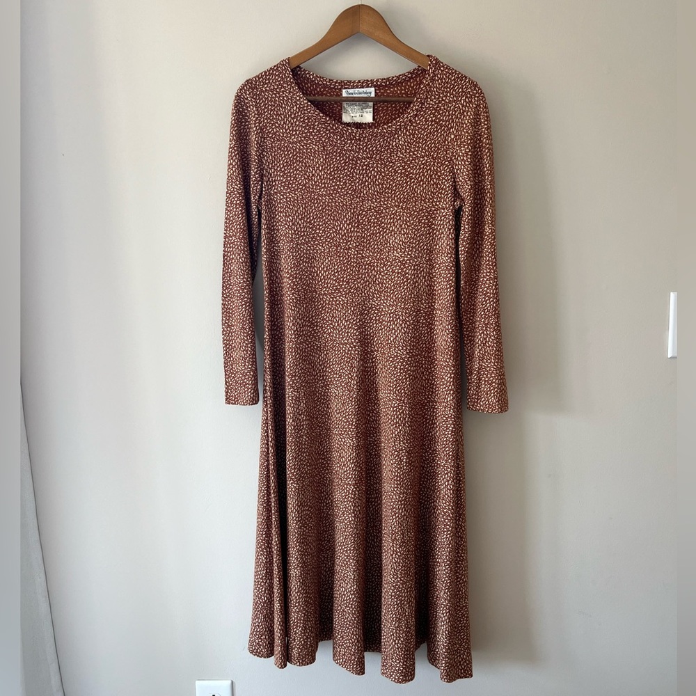 Diane Von Furstenberg Vintage Flowy Midi Dress Long Sleeve Size 12